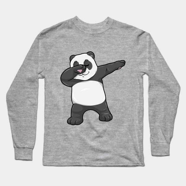 Panda at Hip Hop Dance Dab Long Sleeve T-Shirt by Markus Schnabel